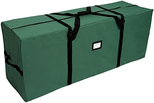 OurWarm Christmas Tree Storage Bag Extra Large Heavy Duty Storage Containers with Reinforced Handles Zipper for 7.5ft Artificial Tree, 50" x 15" x 20" 600D Oxford Xmas Holiday Tree Storage Bag, Green