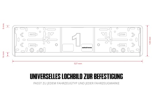 AUTODROMO Kennzeichenhalter - Nummernschildhalterung Auto – für Kennzeichen - 2X Set Kennzeichenhalterung - Kfz-Kennzeichen in tiefem Schwarz - Hohe Qualität und Robust Für alle Auto Einfache Montage