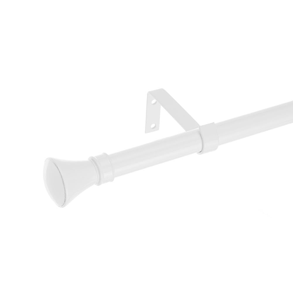 LOLAhome Set de Barra de Cortina Extensible de 160 a 300 cm, 2 escuadras y 2 terminales Blanco de Metal
