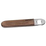 Dropcatch Handheld Bar Blade Bottle Opener | Flat Beer Cap Bottle Opener | Durable Bartender or Home Tool | Heavy Duty Stainless Steel & Walnut Finish | Standard 7” x 1.5”