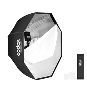 Godox 31.5″ / 80cm Octagon Reflective Umbrella Soft Box Silver with Carrying Bag Portable Octagon Flash Umbrella Softbox Reflector Octabox for Studio Photography Flash Speed Light