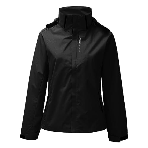 Chaqueta impermeable mujer softshell ligera cortavientos con capucha extraíble abrigo lluvia