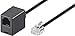 Produktbild WireThinX Telefonverlängerung Modular Verlängerungskabel (4-polig, RJ11 Stecker auf RJ11 Kupplung) schwarz 3 m