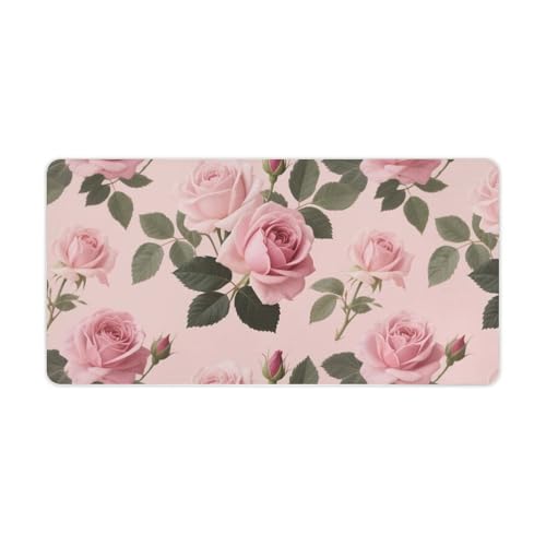 Grand tapis de souris 60x30 cm rose avec base antidérapante