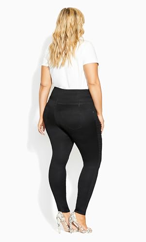 City Chic Women's Plus Size Jean - Asha Rip Corset 6