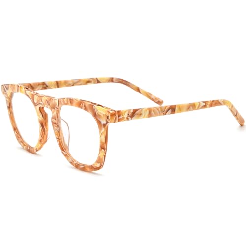 Image of HEPIDEM Multicolor Acetate Glasses Frame Women,Round Vintage Retro Optical Eyeglasses 9339