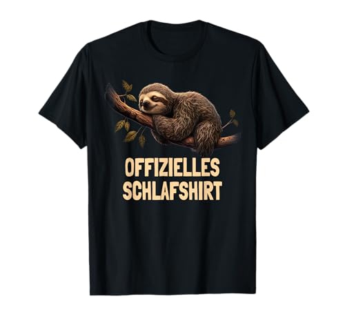 Offizielles Schlafshirt Faultier | Lustiges Schlaf T-Shirt