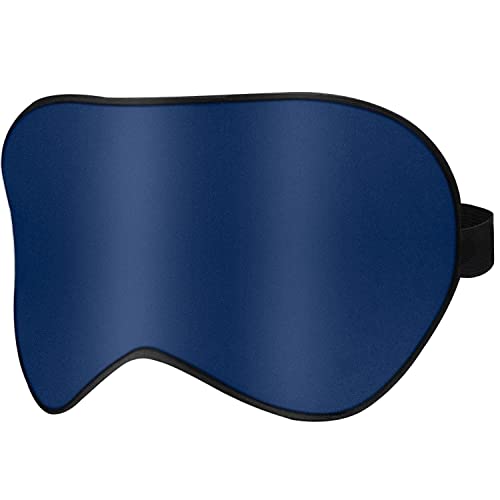 Máscara para dormir, 100% seda, amigable con la piel, para mujeres y hombres, máscara para los ojos, máscara de noche con banda elástica ajustable, ayuda con el insomnio (Azul Marino) Cover