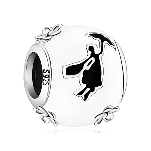 HAEPIAR S925 Charm in argento per braccialetto collana in argento sterling Dangles La donna con l'ombrello. per le donne ragazze regali