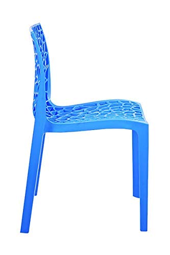 Image of Supreme Web Plastic Chair |Armless Chair for Home, Dining Room Set, Cafe & Outdoor Use |with Weight Bearing Upto 220kgs(Color: Soft Blue; Pack of 1)