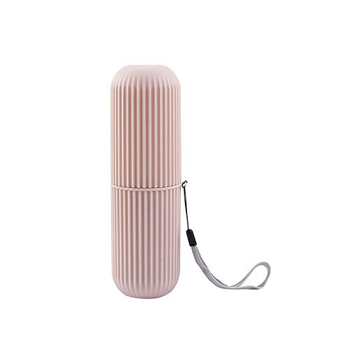 Hovico 1PC Portable Travel Toothbrush Box,Toothbrush Case Hiking Camping Protect Storage Box Travel Tooth Toothbrush Cover Toothpaste Organizer Toothbrush Holder (Pink)
