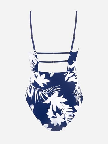 Image of CUPSHE Women Swimsuit One Piece Bathing Suit Square Neck Cutout Back Tummy Control with Adjustable Spaghetti Straps