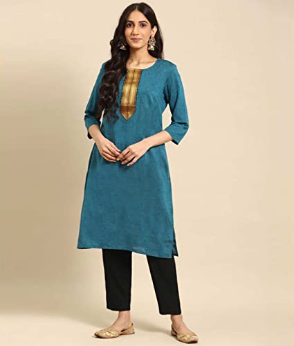 Image of rangita Women Rayon Solid Ankle Length Straight Pant