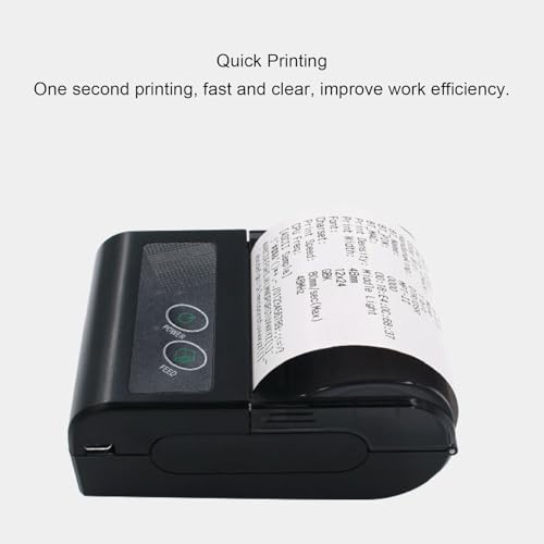 Image of 48mm Portable Thermal Receipt Printer, Supports Connectivity USB and Bluetooth, 203dpi 70mm / s Barcode Print, Portable Ticket Printer for Mobile Retail Logistics