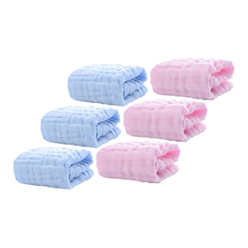 ERINGOGO 6Pcs Muslin Washcloths Hand Towels for Boy Girl Soft Absorbent Burp Cloths for Shower and Everyday Use