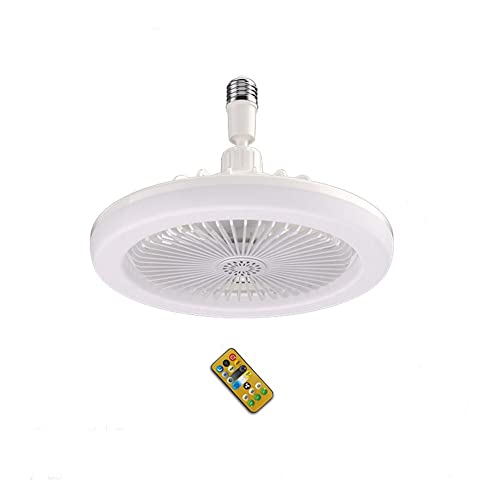 Surluoen Ventilador de Techo con Control Remoto y Luz 30W LáMpara LED Ventilador Ventilador de Techo Silencioso Inteligente Base Convertidora E27