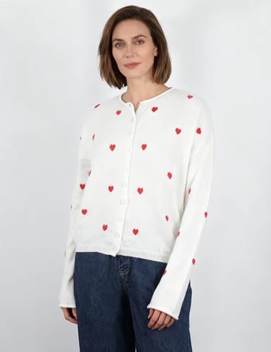 Dqbeng Womens Heart Cardigan Casual Long Sleeve Button up Loose Knit Lightweight Fall Sweater Tops2