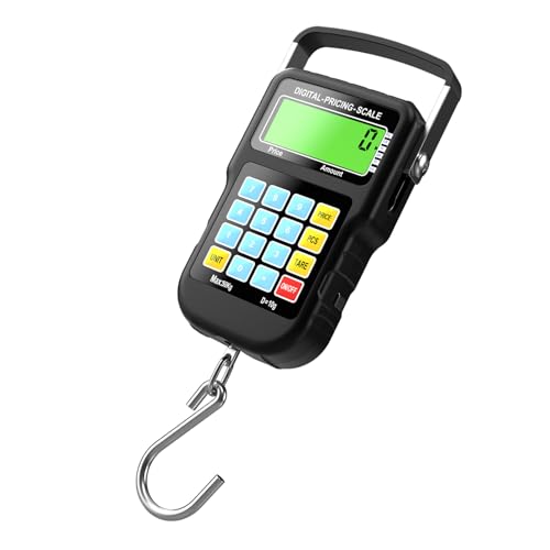 110lb/50kg Hanging Scale Weight Scale Digital Scale with 1m Tape Measure and Hook LCD Backlit Electronic Fishing Scale
