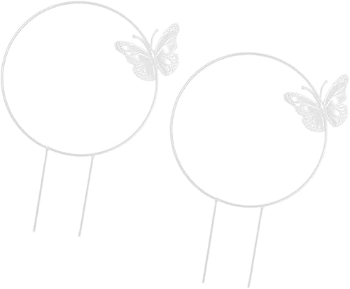 LIOOBO 2 enrejados de metal para plantas de jardín, enrejado, círculo redondo, enrejado, soporte para plantas de vid para interiores y exteriores,