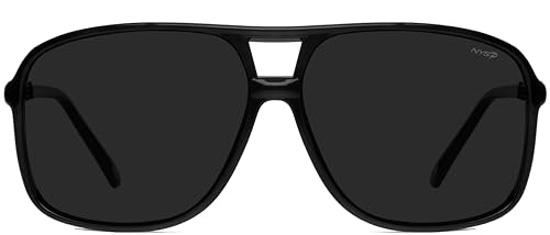 NYS Collection Retro Aviator Sunglasses for Men & Women 70s Vintage Style, Lightweight 100% Protection