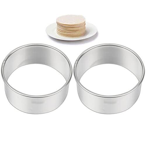Cortador De Galletas De Acero Inoxidable, Cortadores Redondos De Piel De Bola De Masa, 2 Uds., Cortador Circular De Masa Para Pastelería, Moldes Redondos De Anillo De Metal Para Hornear Pasteles