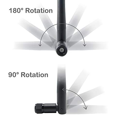 Image of WiFi Antenna PC Bluetooth Antenna, WiFi 6 Dual Band 2.4Ghz 5Ghz 5.8Ghz 3dBi with RP-SMA Male (with No Pin) for Gaming Motherboard, RV Camera, Mini PCIE M.2 Wireless Card, Router -2 Pack