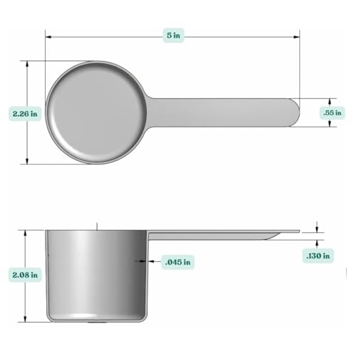 Image of 1 /2 Cup (4 Oz. | 118.4 mL) Long Handle Plastic Measuring Scoop for Coffee, Protein Powder, Pet Food, Spices, Grains, Dry Goods - Food-Grade BPA-Free (Pack of 25)