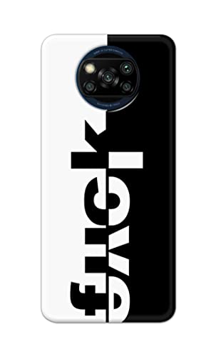 Image of PRINTFIDAA One Words Fukc Love Creative Art Innovative Wonderfull Printed Designer Hard Case for Poco X3 Back Cover -(e) RPM1003