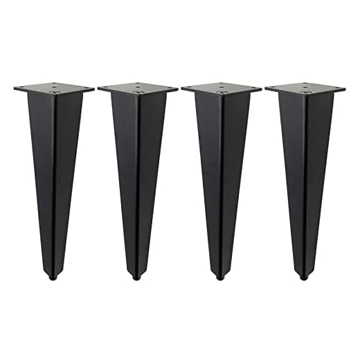 4 st möbelben, aluminiumbordsben, badrumsskåpsben, justerbara möbelfötter, ersättningsben för DIY matbord, skrivbord, halkfria/lätt att installera, svart-15 cm/5.9in
