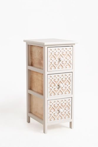 Regalos Miguel - Muebles Auxiliares - Mueble Auxiliar Cloak Blanco Estrecho 3 Cajones Regalos Miguel - Muebles Auxiliares - Mueble Auxiliar Cloak Blanco Estrecho 3 Cajones