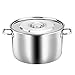 Rondel Magazynek z pokrywką Stal nierdzewna Zagęścić kompozytowe dno Garnek 13-30L Garnek na gulasz Garnek Patelnia (Color : Silver, Size : 40 * 25cm(17L))