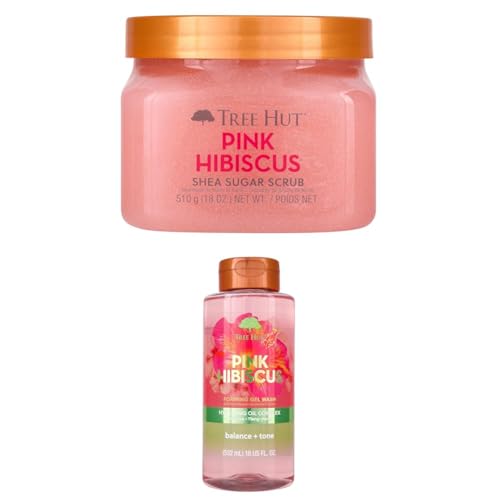 Tree Hut Pink Hibiscus Scrub & Gel Wash Bundle
