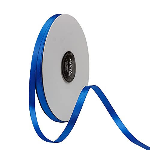 Noyi Traxd 50 Yards Blue 1/4 Inch Wide Double Faced Polyester Satin Ribbon For Craft,Wedding,Gift Wrapping,Bow Making & Other Projects #TOP16