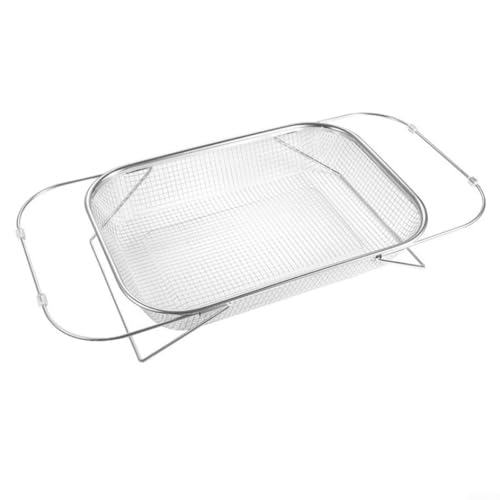 Cestello scolapasta in acciaio inox a maglia fine, da sopra il lavandino, scolapasta per scolare, scolare, sciacquare frutta, verdura (37 x 27 cm)