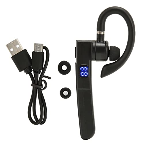 flexman Bluetooth Earpiece, Hands Free Single Ear Noise Reduction Wireless Earpiece, Waterproof Voice Control On Ear Earpiece with Digital Display for Work Running Driving