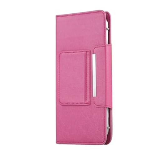 Funda de cuero de 10 pulgadas con teclado blanco y carcasa rosa para tableta universal