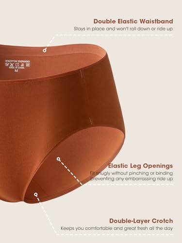 Image of Seamless Cotton Underwear for Women No Show Bikini Panties 6 Pack | Full Coverage Sexy Hipsters, Soft Comfort Fabric, Stay Put Fit, Invisible Under Clothing, All Day Wear, Work Travel Home