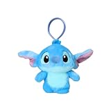Disney Stitch Clip de Bolso, Stitch Peluche Llavero, Colgante de Bolso Plush Pendant, Regalo Niñas Adolescentes y Mujer (Azul)