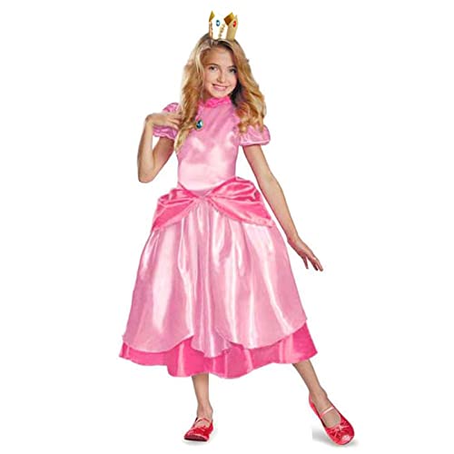 Girls Princess Peach dress Super Brothers Party Dresses Kids 3-12 Years4