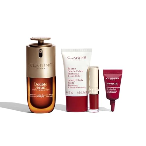 Clarins Icons | Mothers Day Gift Set | Contains Double Serum 30ml | Visibly Replenished Skin and Plumper Lips | Worth £95 - Image 2
