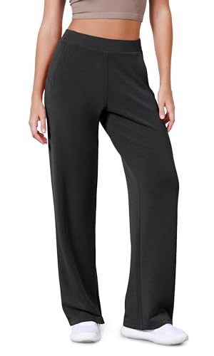 ODODOS Women's Modal Soft Wide Leg Pants Elastic High Waist Casual Lounge Relaxed Pants with Pockets - 27