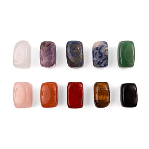 Attraction Zen Kit Débutant Lithothérapie – Coffret de 10 Pierres Naturelles Authentiques – Améthyste, Quartz Rose, Œil de Tigre, Lapis Lazuli… – Collection Minéraux + Ebook Offert