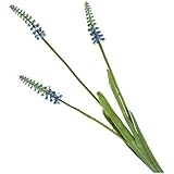 Desiumite Arreglo floral de jacinto artificial en azul y morado, jacinto de uva realista, decoración del hogar para bodas, fotografía y exhibición floral de interior, 43 (azul)