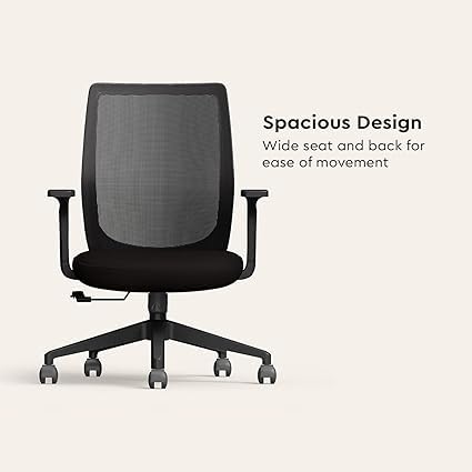 Image of Interio by Godrej Curv Premium Mesh Wide Back Ergonomic Chair for Work from Home /Study | 1 Year Warranty | Height Adjustable Chair | Heavy Duty PP Base | DIY Installation (Set of 5, Black)