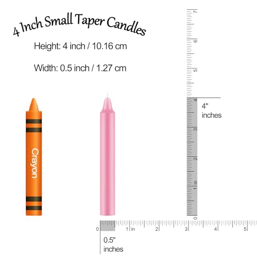 Tobeape – Set of 24 Pink Spell Chime Candles – 4" Tall Unscented Mini Magic Taper Candle for Witchcraft, Wiccan Altar, Rituals, Prayer, Dinner, Meditation, Birthday, Party Decoration