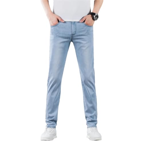 Men's Jeans Summer Thin Straight Business Trousers Korean Comfortable Cool Man Pants