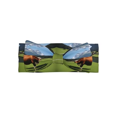 Real Swiss Cow Brown Prints Baby Bow Headband Super Stretchy Soft Bows Hair Accessories for Newborn Infants Toddlers Kids Girls
