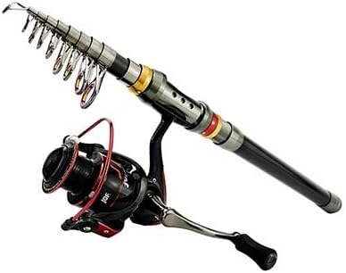 釣り竿と耐久性のあるカーボン釣り竿コンボ 1.8-3.6M とスピニング釣りリール ギア比釣りキットセット 旅行用釣り竿 (3.6M