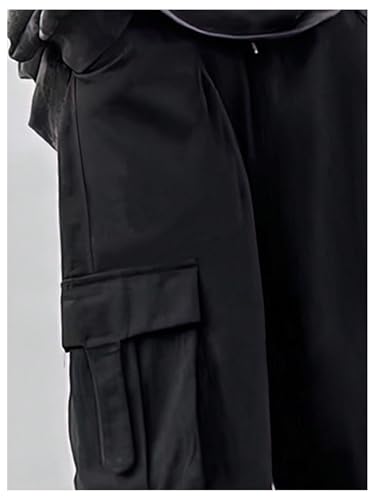 Verdusa Men's Cargo High Waist Pants Ruched Loose Trousers with Pockets3