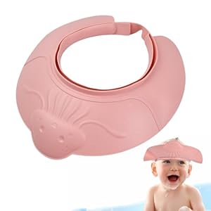 Duschhaube Kinder, Baby Verstellbare Haare Waschen Kinderschutz, Haarwaschhilfe Kinder, Shampoo Dusche Badekappe für Kleinkinder Kinder Jungen Mädchen (Rosa)